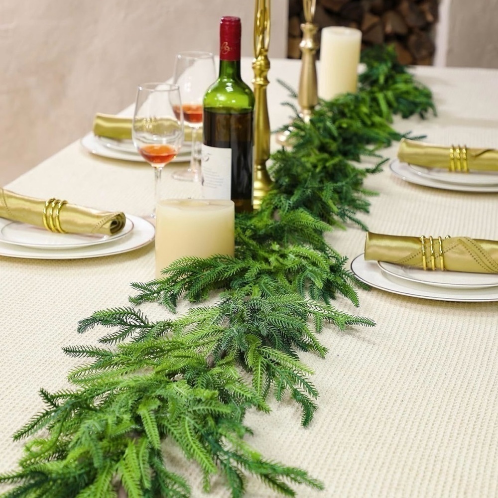Norfolk Pine Garland Artificial Faux Greenery Garland 9FT Tik Tok/Insta Famous - Picture 6 of 8